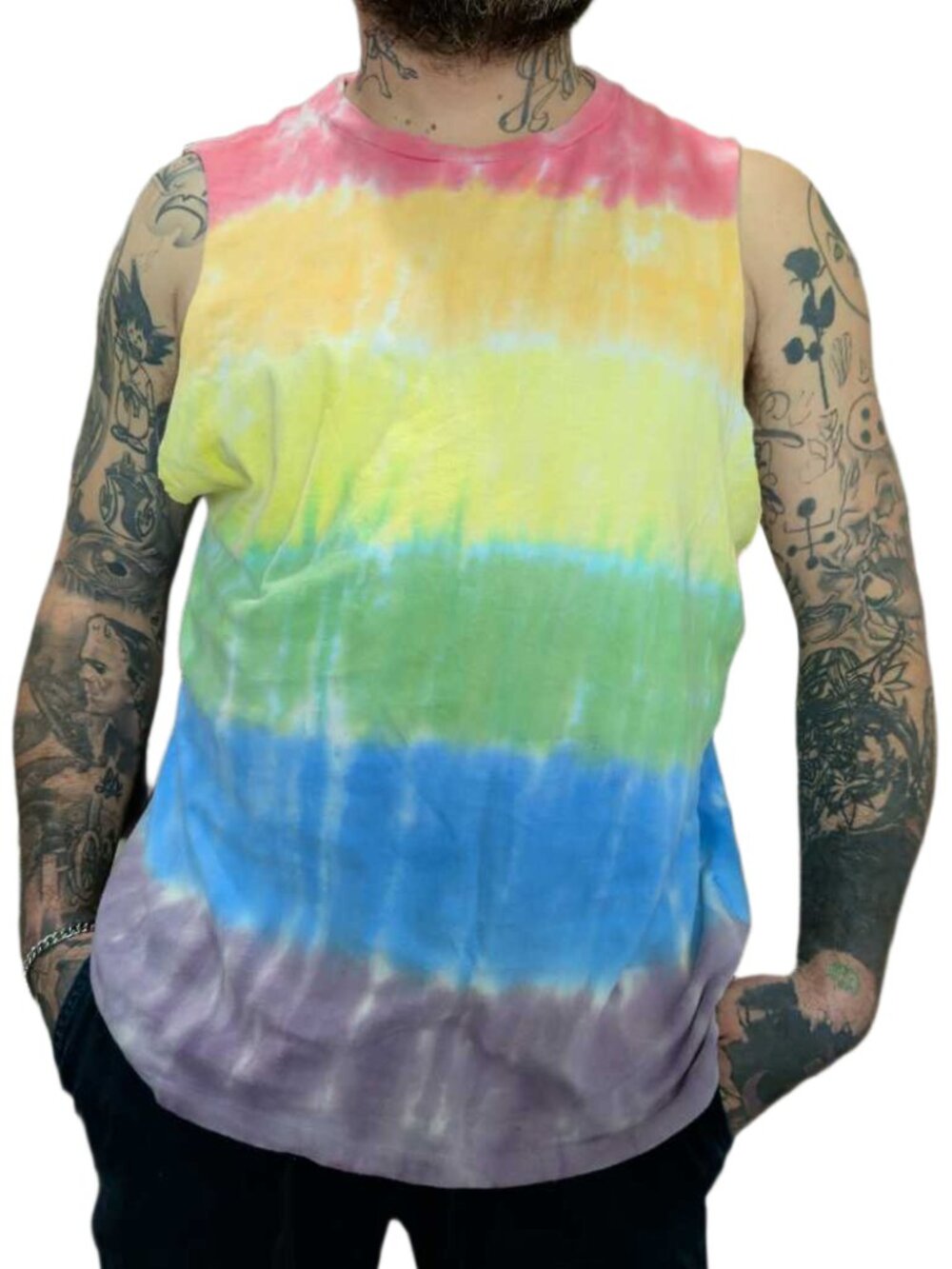 Abercrombie & Fitch Tie Dye Muscle Tank | XL Men’s Rainbow Summer | Distressed